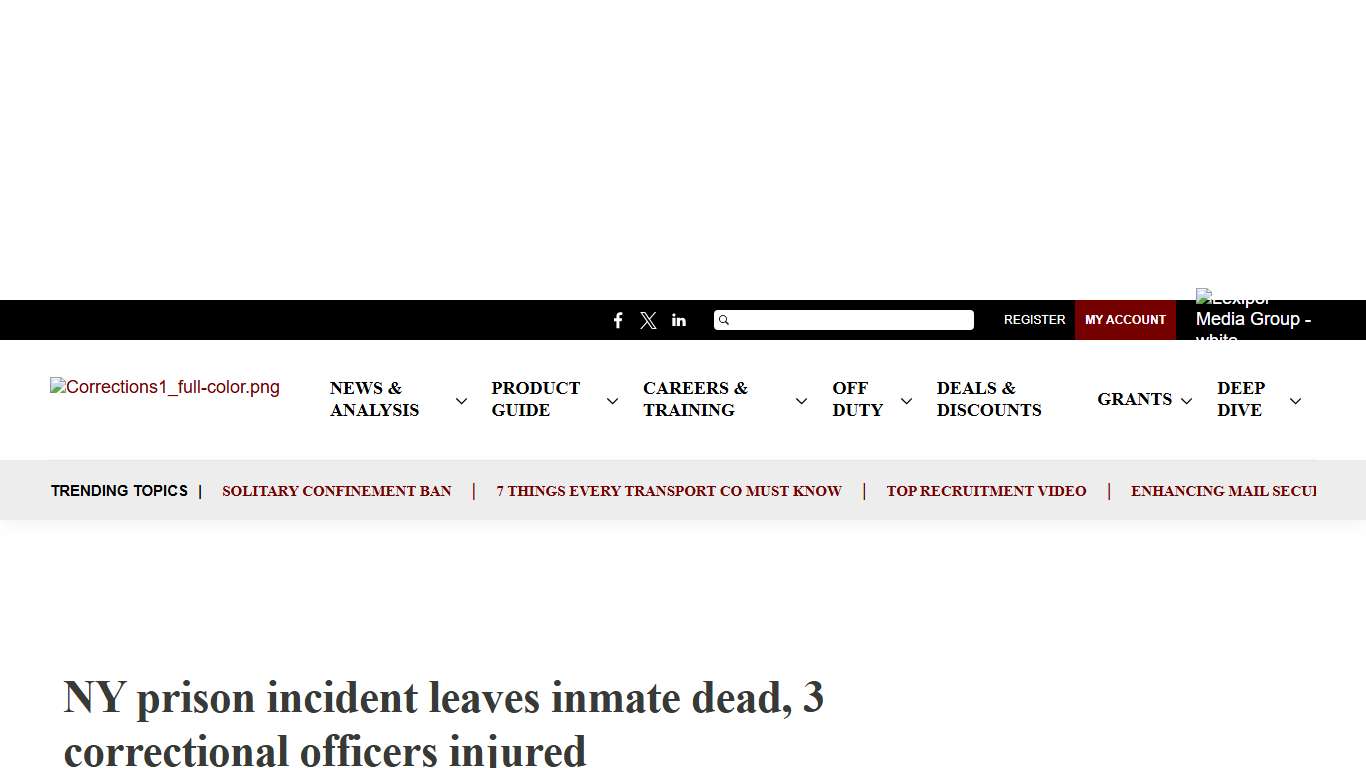 NY prison incident leaves inmate dead, 3 correctional officers injured